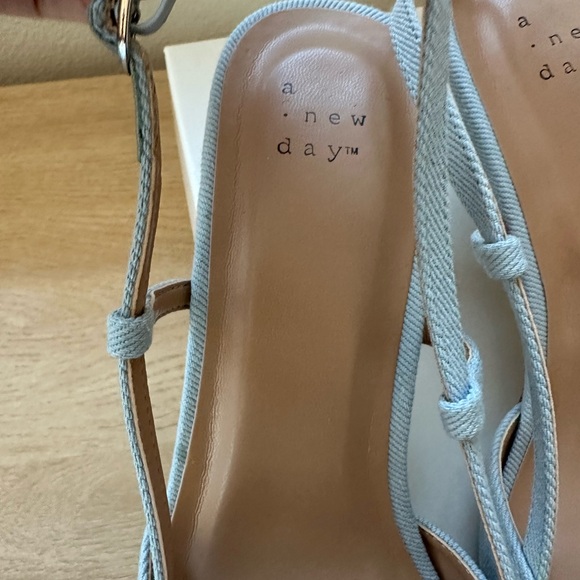 A New Day Sky Blue Slingback Heels with Crystal Accents - Picture 5 of 7